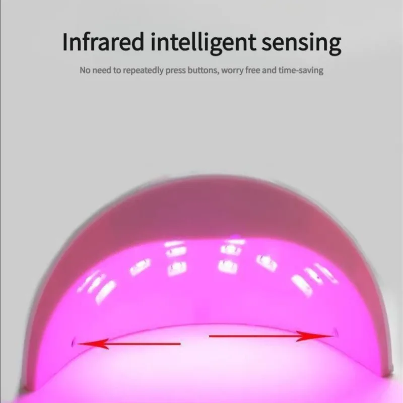 Lampada per unghie intelligente a luce rossa a conchiglia Sensore tattile Luce gel polimerizzante UV Nessuna lampada per terapia delle unghie rossa con mani nere per uso domestico in salone