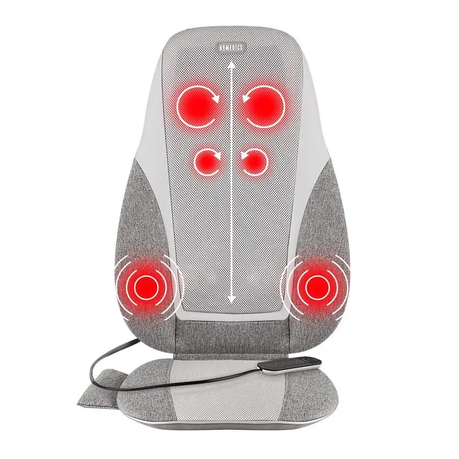 وسادة تدليك الاهتزاز Shiatsu Kneading amp مع الحرارة، العجن العميق، جهاز التحكم عن بعد المحمول، موجات الاهتزاز القطني، 3 مناطق تدليك