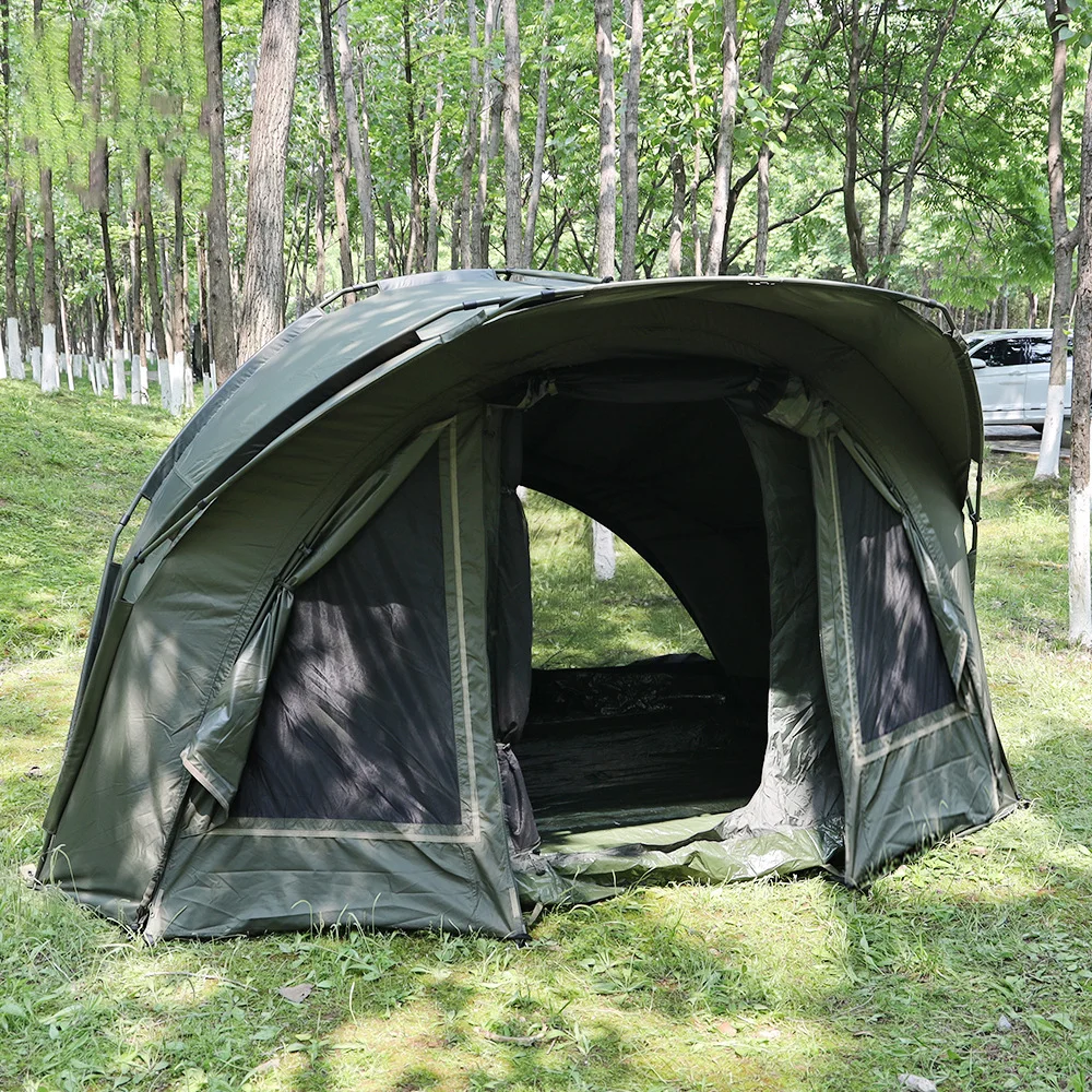 New Easy Set Up Fishing Tent 3*300D Oxford Cloth PU2000mm Waterproof Material Carp Fishing Equipment Bivvy Tent For Carp Fishing