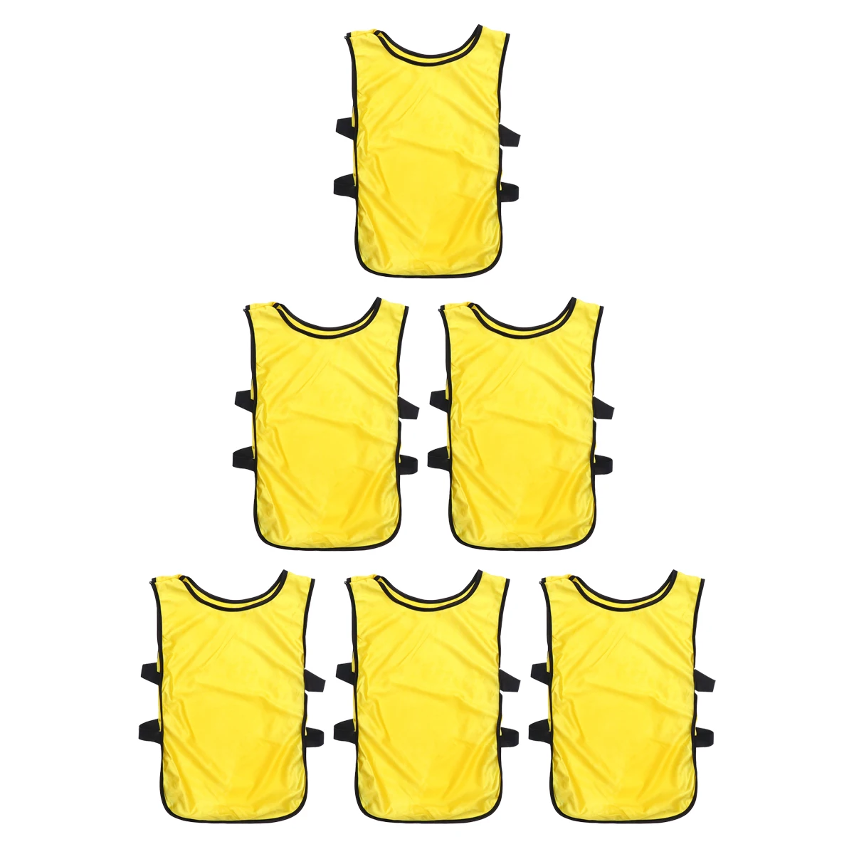 6 個トレーニングベストバスケットボールサッカーサッカー速乾性メッシュジャージチームスポーツゲームツール軽量よだれかけベストキット