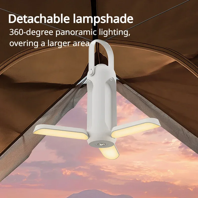 Outdoor Camping Lamp Waterproof Long Life Usb Rechargeable Camping Tent Hanging Atmosphere Portable Folding Camping Lamp