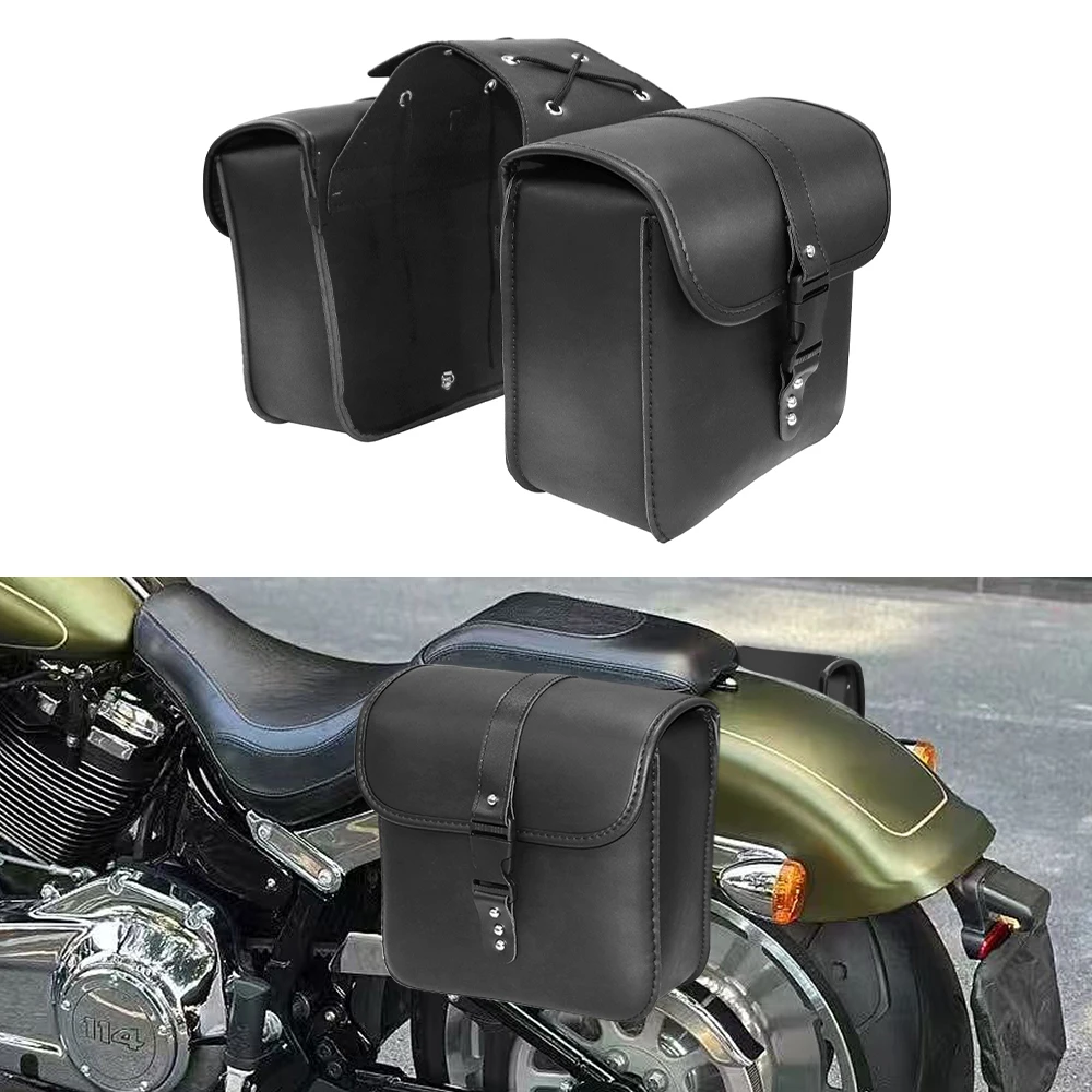 Bolsa de tanque de viaje para motociclismo, bolsa de herramientas de almacenamiento para motocicleta, bolsa de sillín de equipaje lateral, Maleta de equipaje trasero de Motor de cuero PU