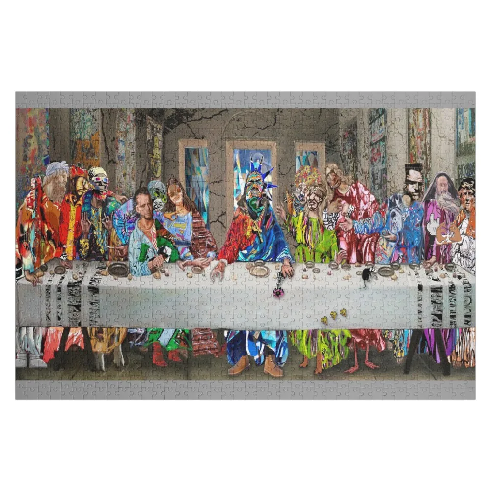 

Abstract Graffiti Style 'The Last Supper' Artwork Jigsaw Puzzle Adult Wooden Jigsaw For Kids Customized Photo Baby Toy Puzzle