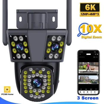 야외 보안 CCTV 트리플 렌즈 트리플 스크린 Ai 트랙 미니 비디오 감시 카메라 IPC360 홈, 6K 12MP 와이파이 카메라, 10X 줌 Best5 야외 보안 CCTV 트리플 렌즈 트리플 스크린 Ai 트랙 미니 비디오 감시 카메라 IPC360 홈, 6K 12MP 와이파이 카메라, 10X 줌 Best5