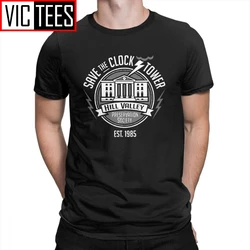 Back To The Future Save The Clock Tower Vintage T Shirt Men Clothes Print Tees Cotton Round Collar T-Shirts