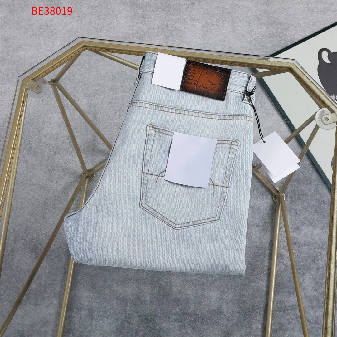 OECHSLI Jeans Thin Cotton Men 2026 Spring Summer new Business zipper embroidery Mid waist casual Big size 29-40 long Pants