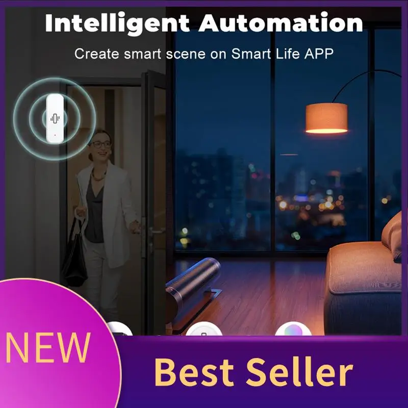 

HFES Zigbee Умный датчик вибрации Обнаружение Tuya Smart Life Приложение Уведомление Вибрационная сигнализация движения в реальном времени Умный дом, Durab