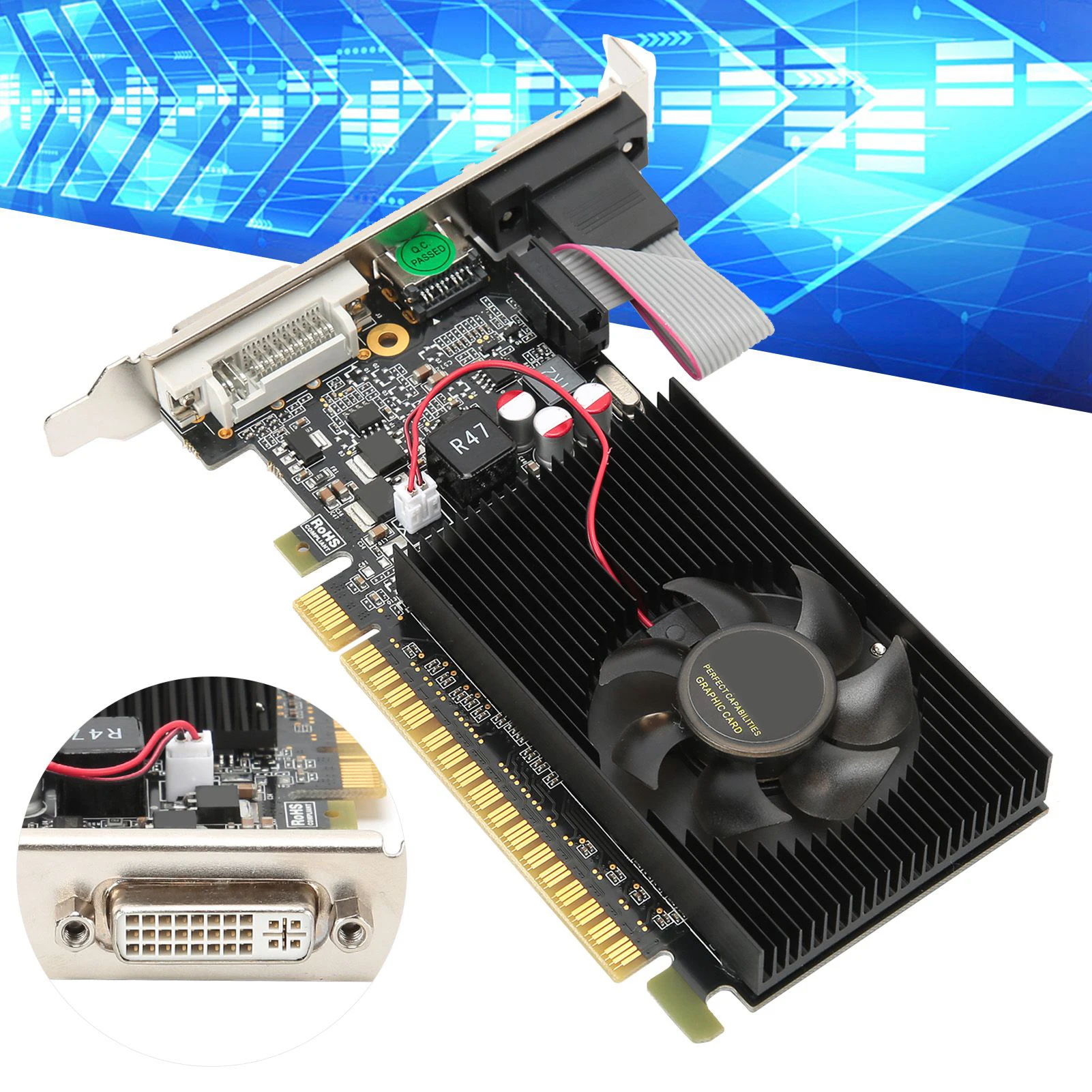 Computer Display Card GT730 2GB Graphics Card Desktop Computer Accessories 64bit DDR3 Display Interface Adapter