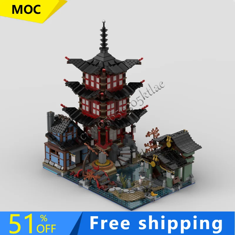 

Popular 2247 PCS MOC Temple of Airjitzu Modular MOD Modular Building Block Model Display Toy Assembly Creative Christmas Gifts