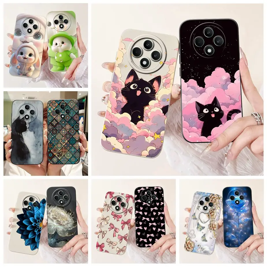 For Oppo Reno 12F 4G Case Reno12 F 5G CPH2637 Cute Happy Cat Cartoon Cover Soft Silicone Cases For Oppo Reno12 FS Reno12F Fundas