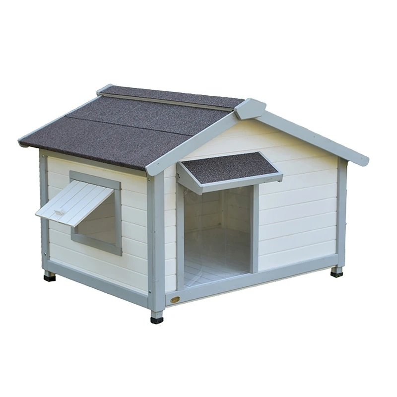 Dog house, outdoor solid wood kennel, rainproof and sunproof, outdoor dog house, kennel, dog cage, villa