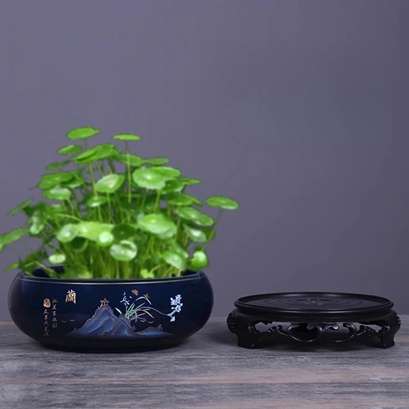 Creative Chinese Style Ceramic Hydroponic Flower Pot Plum Orchid Bamboo Chrysanthemum Gardening Flower Pot Desktop Ornament