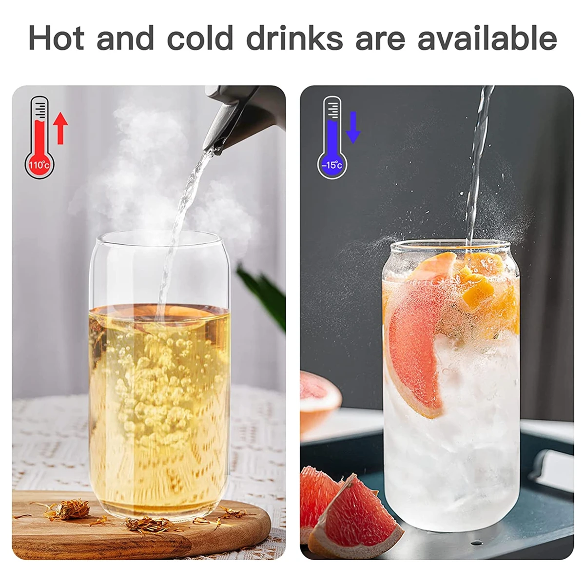 12/16oz Glass Straw Cup With Bamboo Lid Reusable Beer Can Glasses Juice Cokctail Coffee Milk Wine Cups Bar Drinkware Straws Cup