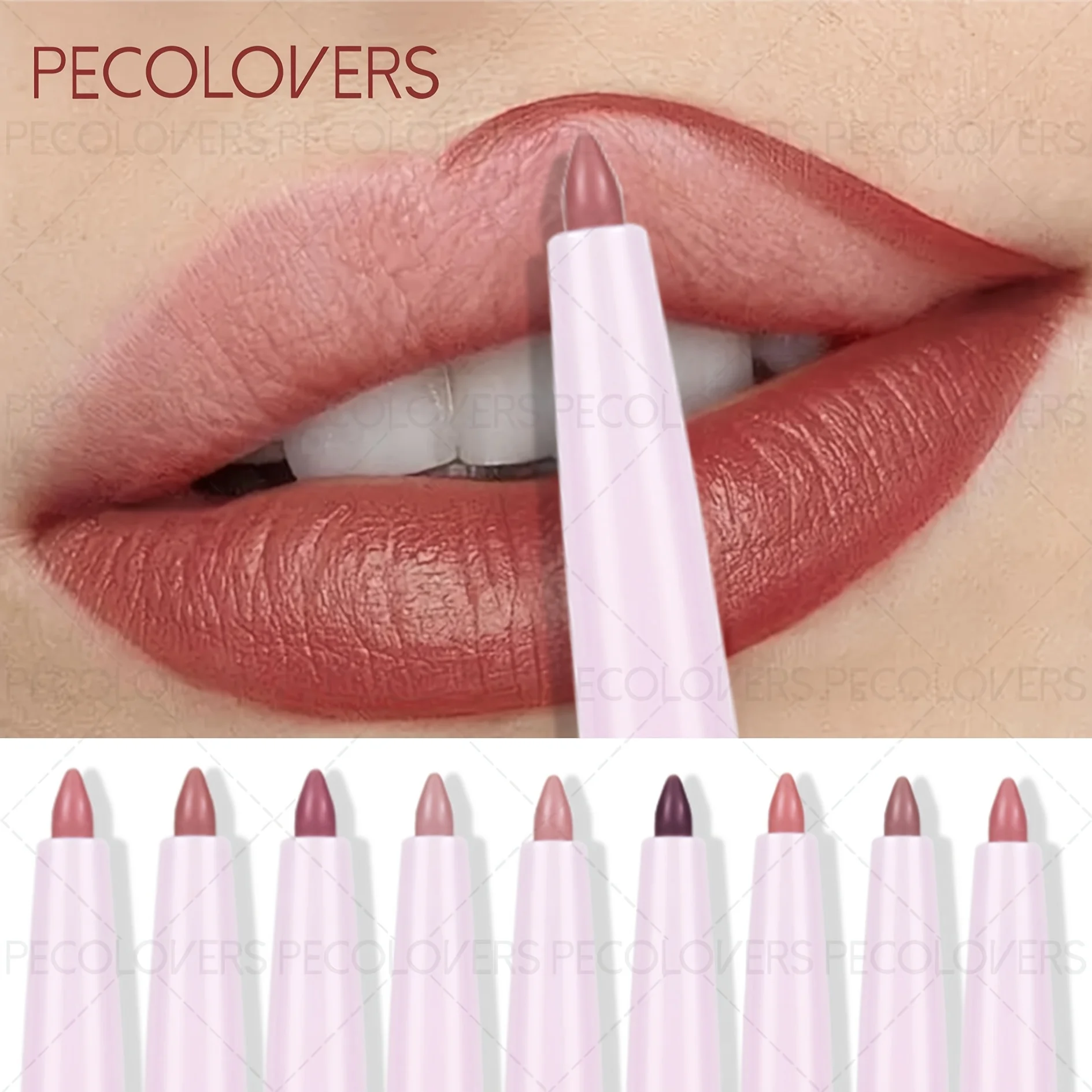 1 قطعة قلم أحمر شفاه غير لامع طويل الأمد قلم شفاه مقاوم للماء عارية الشفاه بطانة الشفاه ماكياج أداة تحديد الشفاه