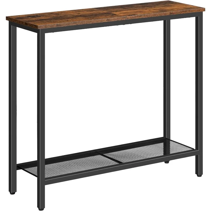 

29.5" Narrow Console Table, Small Entryway Table with Shelf, 2 Tier Thin Sofa Table, Side Display for Hallway