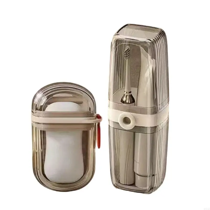 

Plastic Travel 2pcs Bathroom Set Leakproof Soap Dispenser Toothbrush Cup Kits B95B