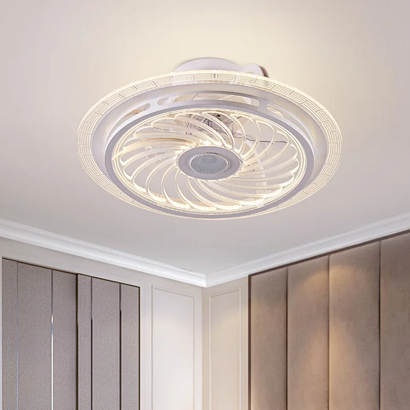 Minimalist Thin Electric Ceiling Fan Lamps Integrated Modern Dining Room Bedroom Study Office Silent Ceiling Fan Pendant Lights