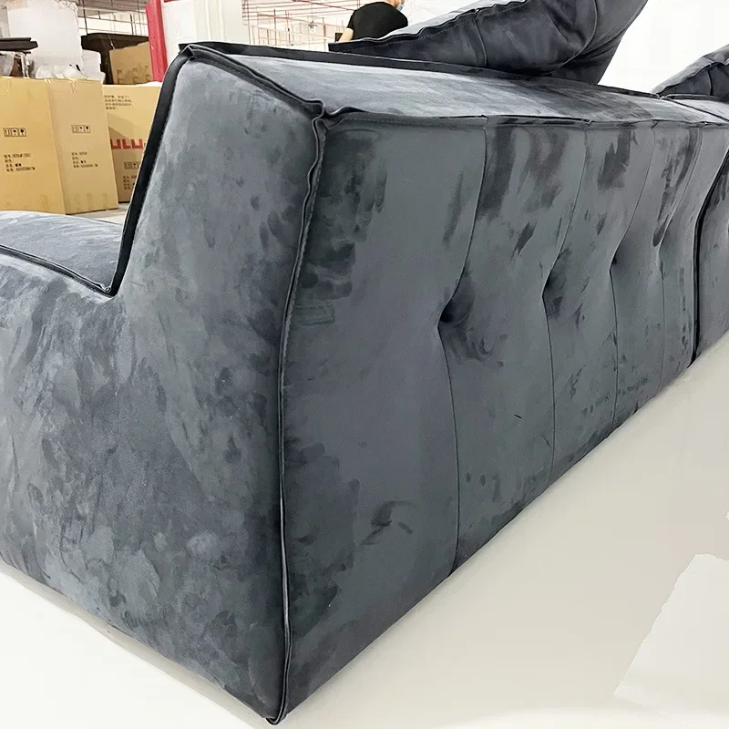 أريكة قماشية ذات صف مستقيم من الجلد الإيطالي البسيط