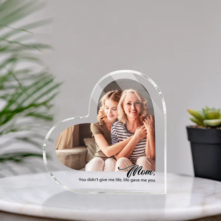 Custom Photo Acrylic Sign Heart Plaque Personalized Gift for For Her Him Couple Wife Husband Girlfriend Boyfriend Desktop Decor