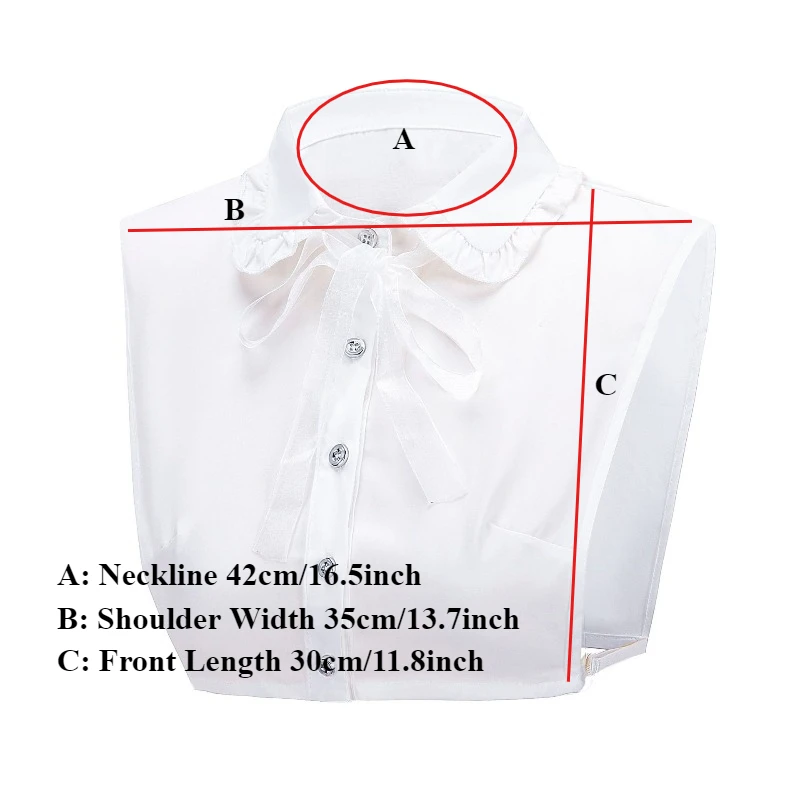 Neues Damen-Spitzenhemd, gefälschter Kragen, abnehmbarer Pilzrand, Revers, halbes Hemd, abnehmbarer Kragen, Krawatten, Schleifen, Krawatten, Zubehör