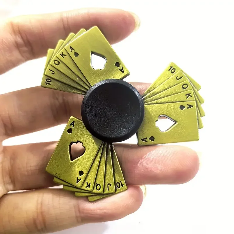 لعبة فيجيت سبينر عتيقة للبطاقات، سبينر معدني، لعبة مكتب لتخفيف التوتر للأطفال والكبار