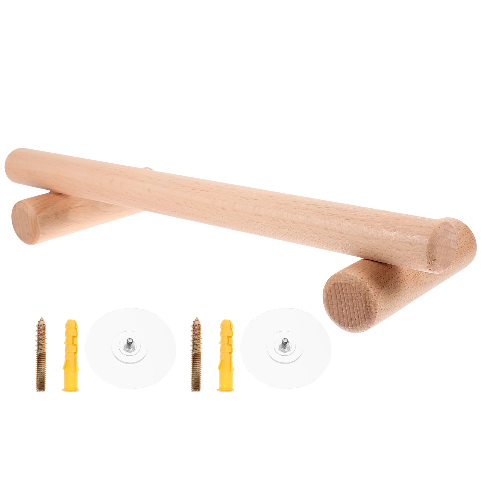 

1pc Solid Wood -saving Rack Wooden Rack Wooden No Single Towel Bar Punch Towel Hanger Bar Storage