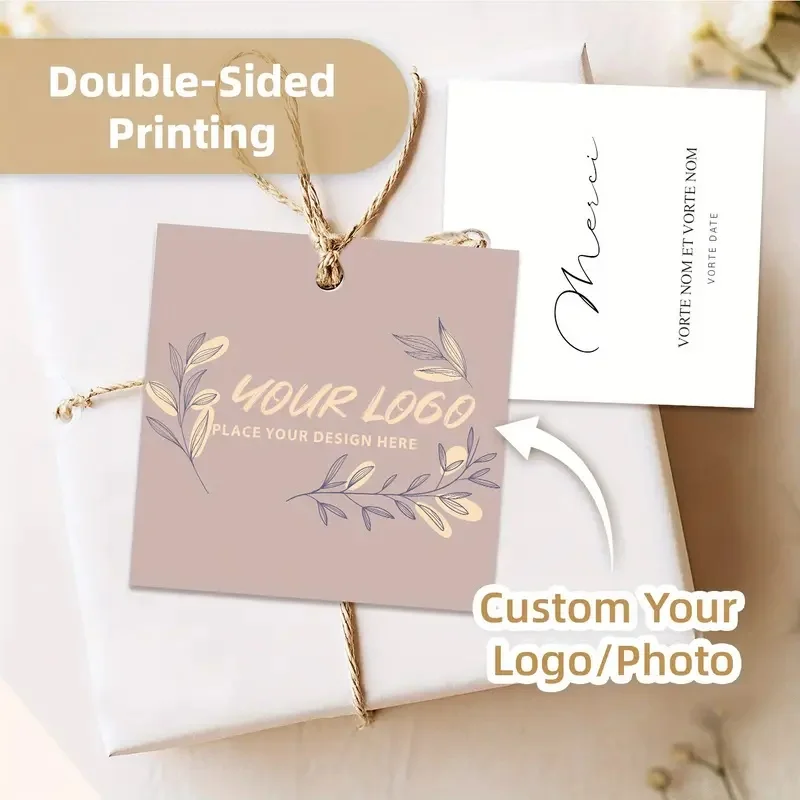 

50/200 шт. свадебные этикетки на заказ, необычные квадратные свадебные этикетки с благодарностью, персонализированные свадебные этикетки, картонные этикетки с отверстием