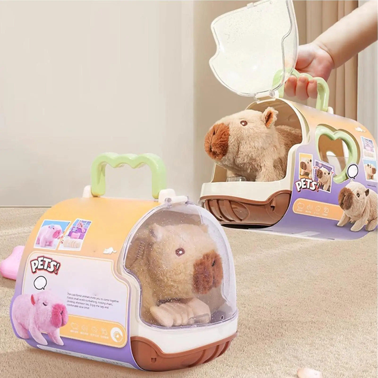 Plush Interactive Toy Figures Soft Electric Walking Doll Electric Cute Capybara Plush For Child Adult Youth Girl Boy House