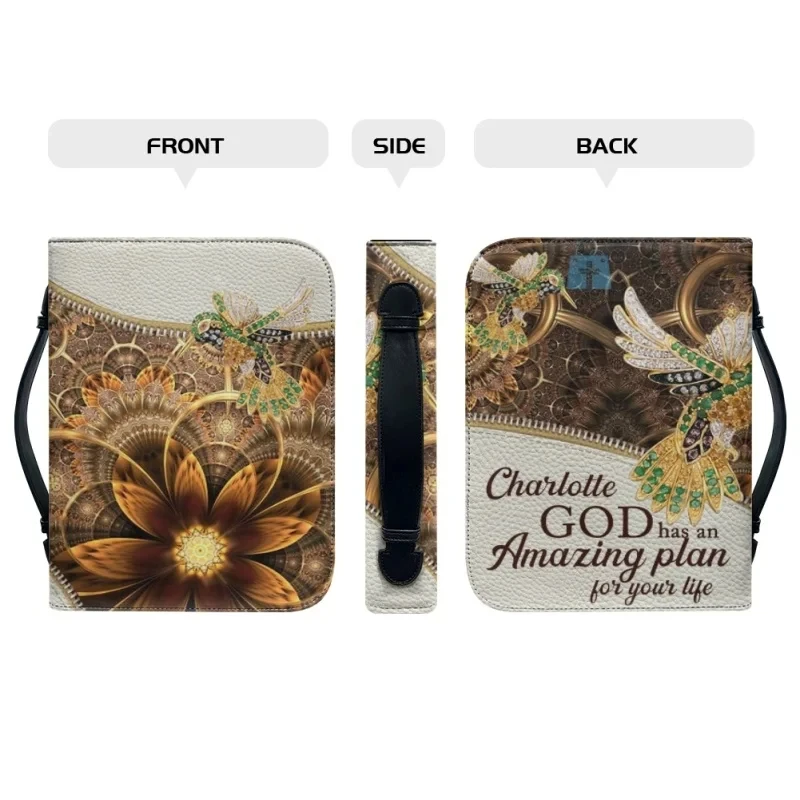 Be Strong and Courageous Joshua Bible Verse Print Pretty Ladies Bible Cover High Quality Handle Bible Bags Jesus Pattern Bag