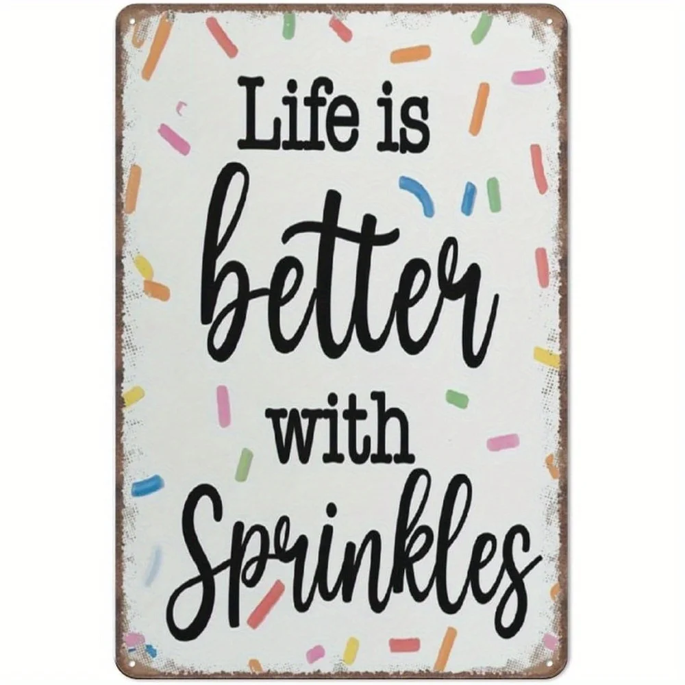 Life is Better with Sprinkles Retro Metal Tin Sign Wall Art Decor