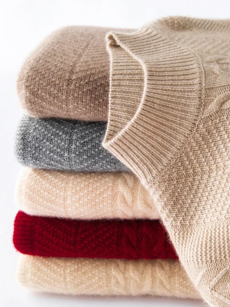 

TLOML женский свитер из 100% кашемира с воротником-стойкой, вязаный пуловер, однотонный кашемировый трикотаж, осень-зима, мягкие теплые толстые базовые топы