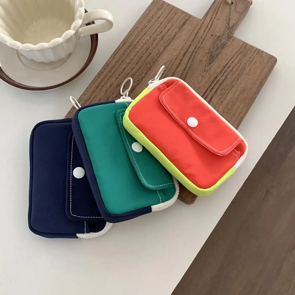 Solid Color Coin Purse New Lightweight Mini Cash Wallet Canvas Storage Headphone Bag Men Women Key Pouch Travel Card Holder