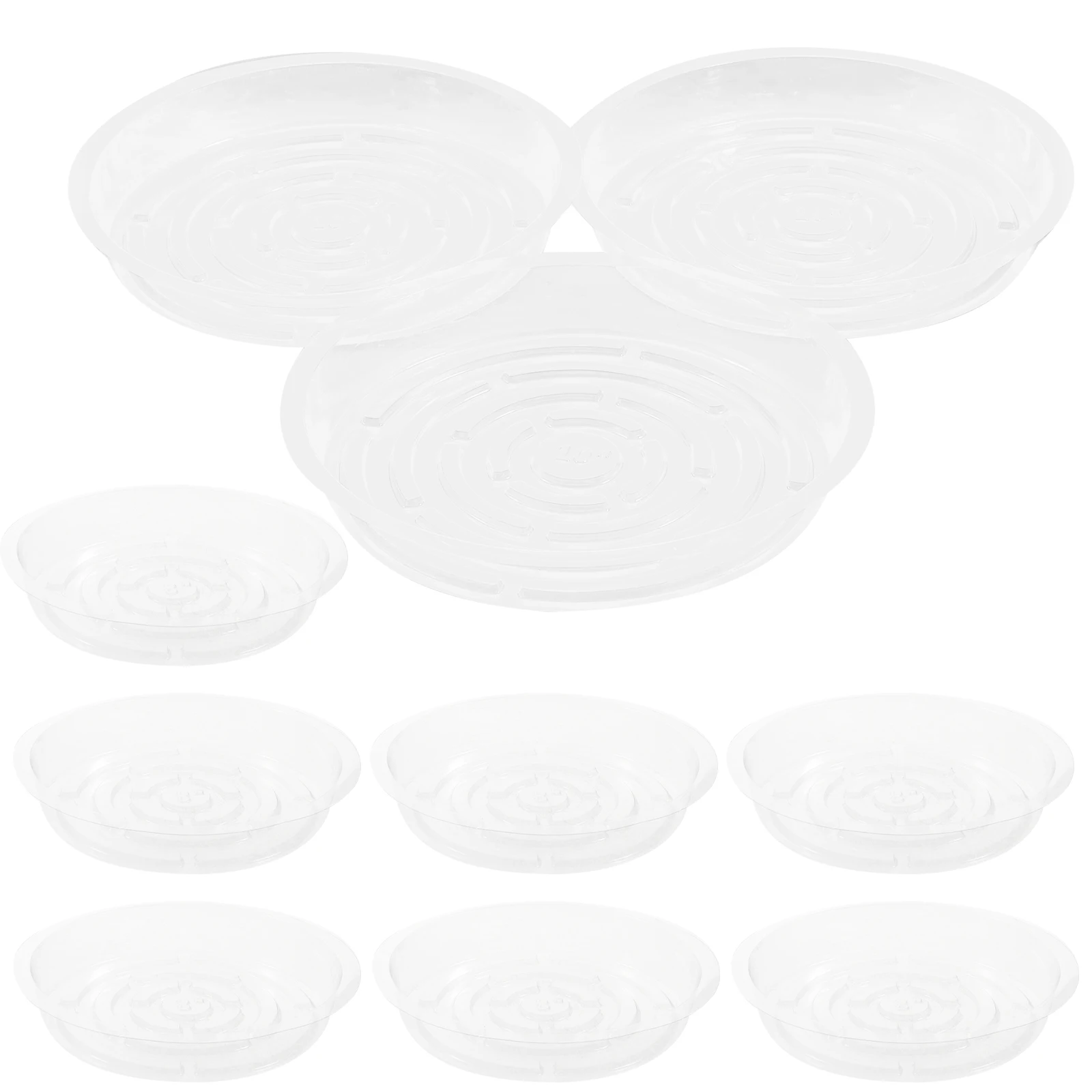 

10 Pcs Plant Saucers Transparent Tray Outdoors Flower Pots Drip Saucer Premium Plastic Practical Durable Water Leakage