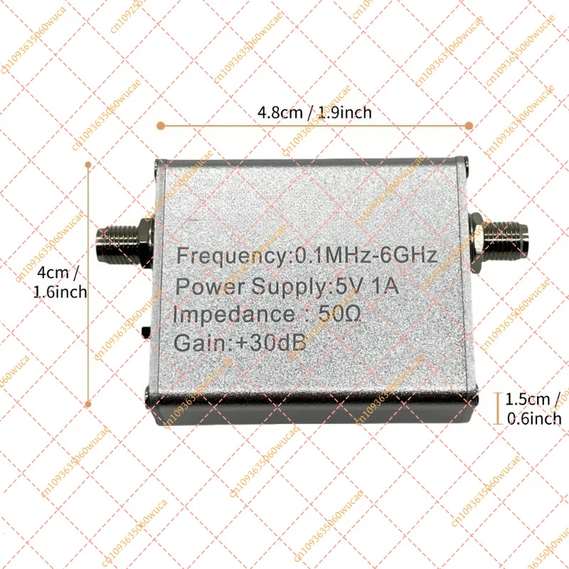 for NanoVNA HT004 / HT004A Low Noise Amplifier (LNA) | 100kHz-6GHz Wideband RF Preamplifier, Gain 20dB/30dB