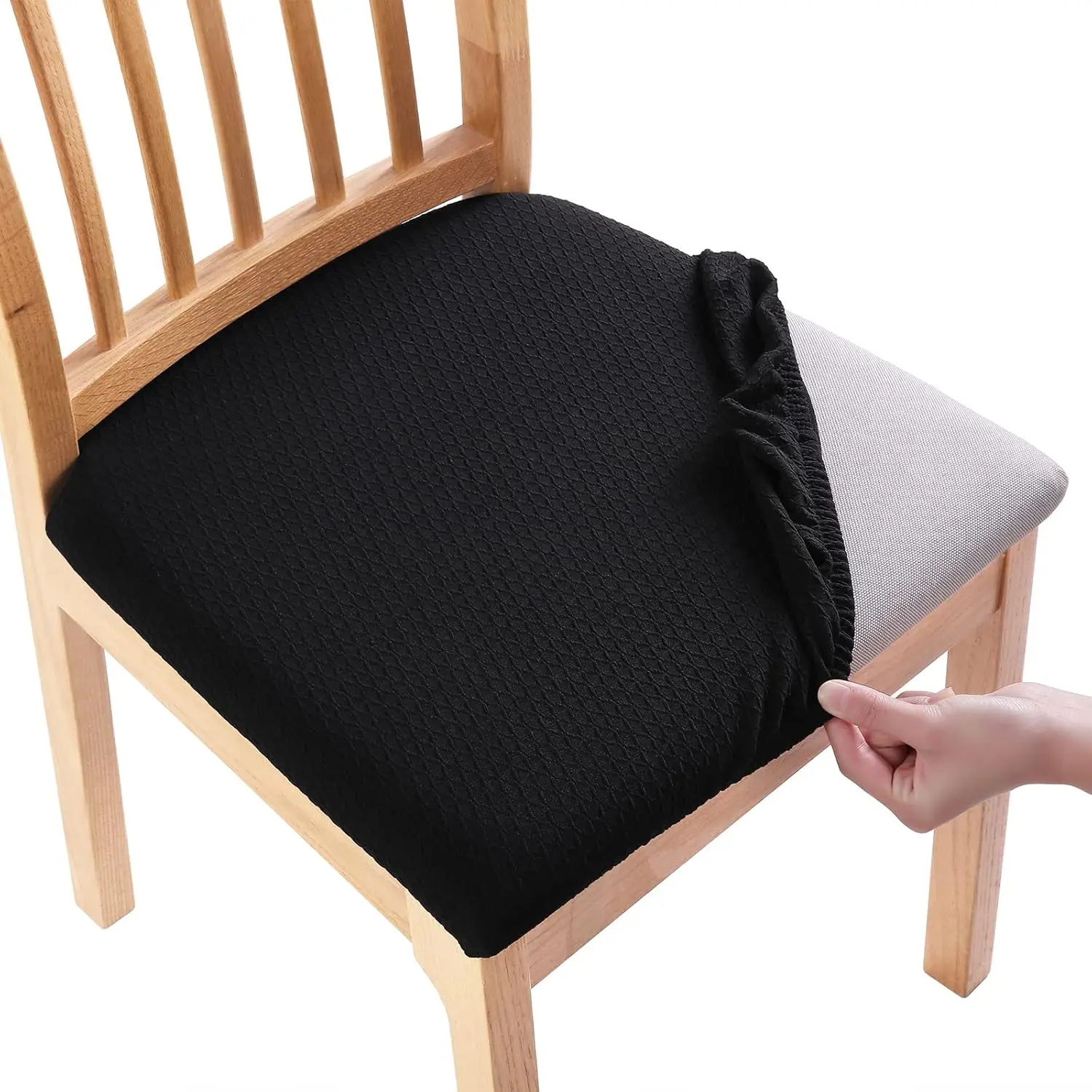 

Seat Covers For Dining Room Chairs Set Of 4, Stretch Jacquard Dining Chair Covers Removable Washable Slipcovers Protector,
