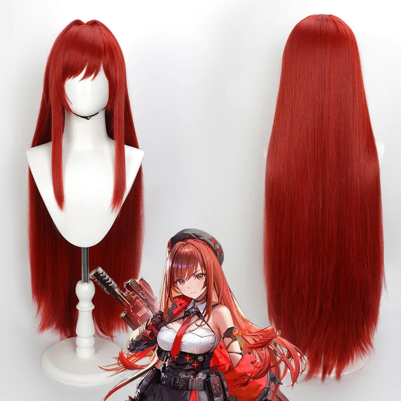 Spiel Göttin des Sieges: Nikke Red Rapi Cosplay Perücke Rapi: Red Hood Outfit Langes 100-Haar für Hallowmas Karneval Erwachsene Frauen Mädchen