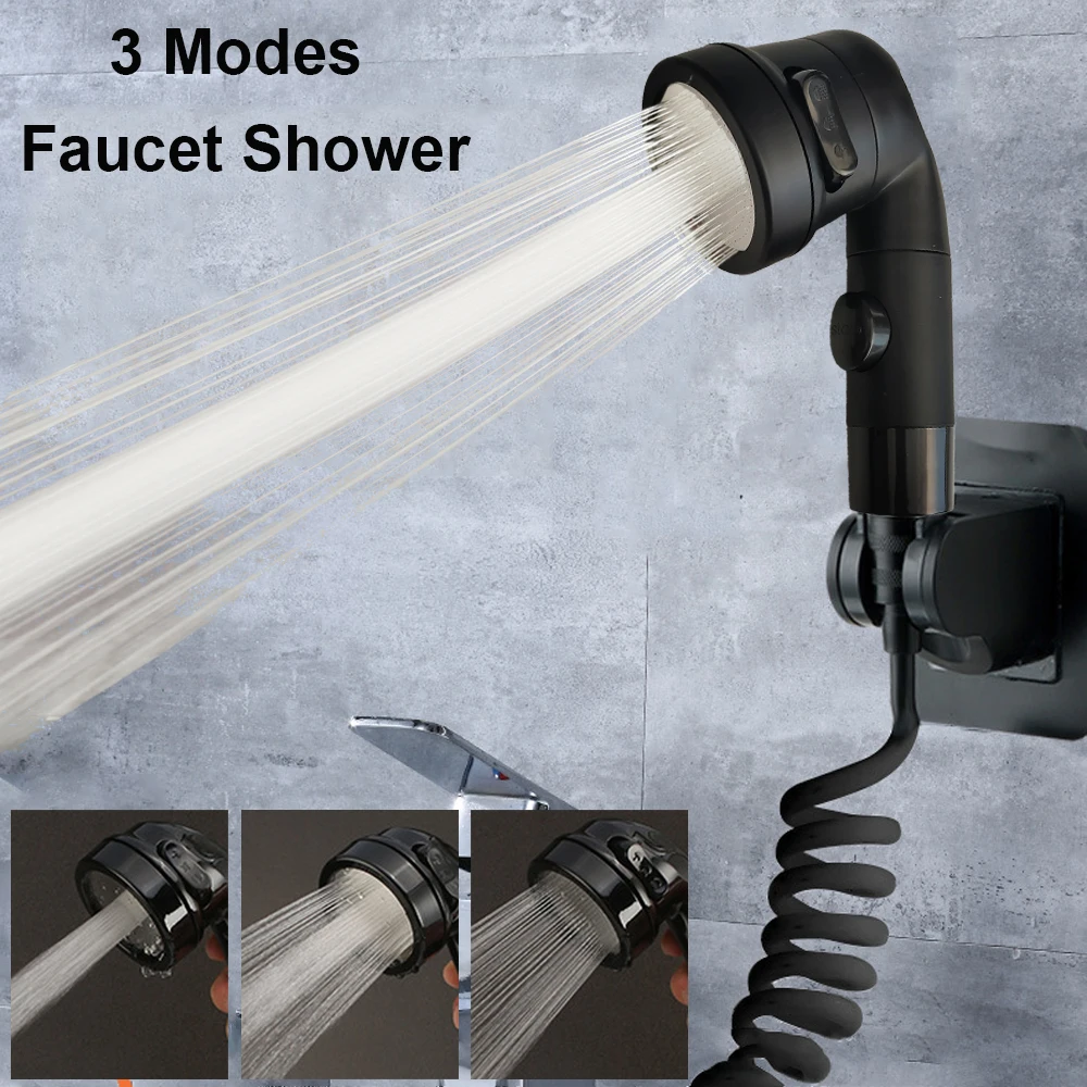 Shower Faucet Set Hose Handheld Shower Head Spray Tap Extender Sprayer Sink Booster Shower Bathroom Hair Washing Artifact Faucet