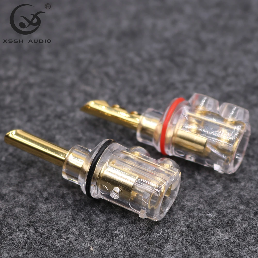 8Pcs XSSH HIFI Hi-End Tellurium ทองแดงชุบโรเดียมสีดำ Audio Video ลำโพง8มม.เครื่องขยายเสียงปลั๊กกล้วยแจ็ค