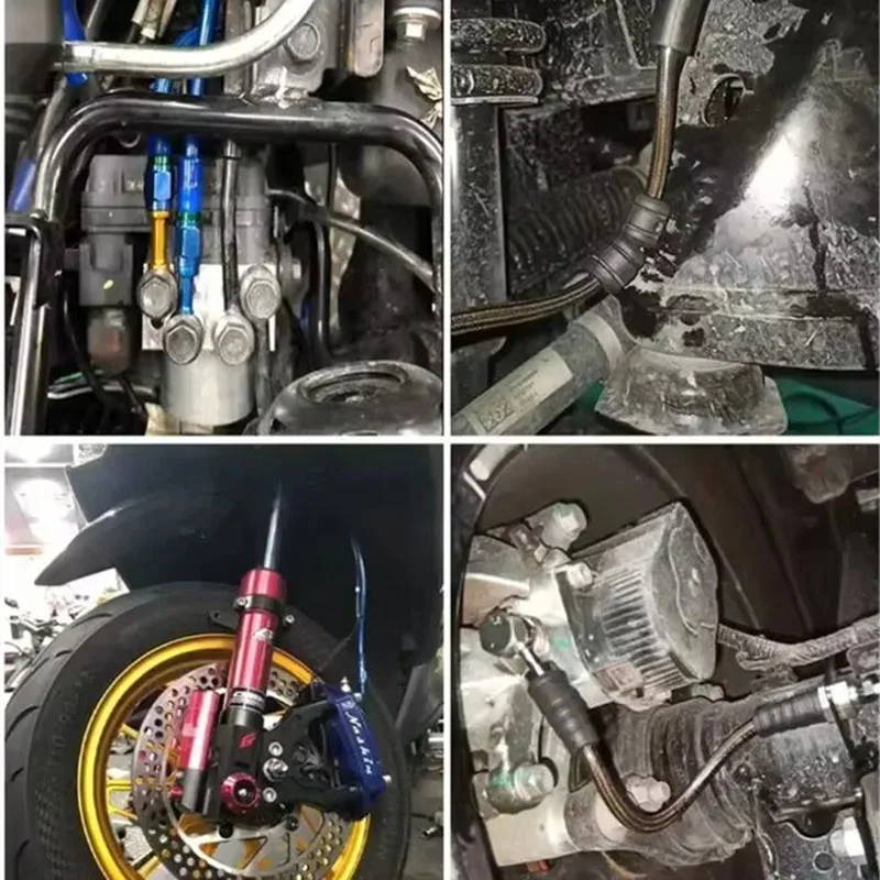 AN3 รถจักรยานยนต์รถยนต์สายเบรคไฮดรอลิกยานยนต์ Racing ไนลอน PTFE ลวดเหล็กทอผ้าคลัทช์ Universal Disc เบรคน้ํามัน Pipe1/8