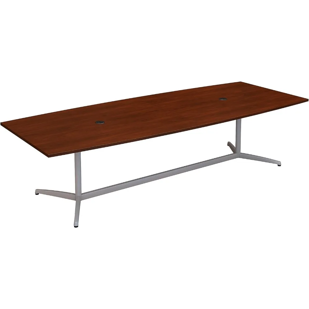 Boat Shaped Conference Table with Metal Base