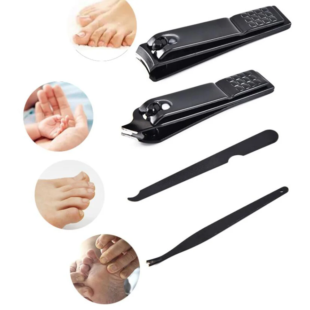 1세트 스테인리스 스틸 클리퍼 트리머 파일 키트 매니큐어 페디큐어 내구성 있는 그루밍 필수품 금속 케어 세트 매니큐어 도구