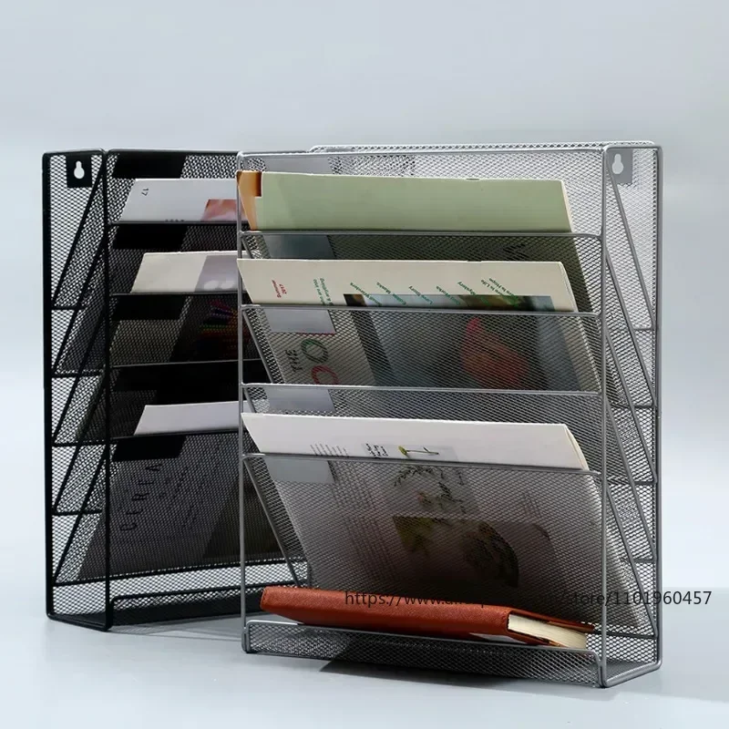 Çok Fonksiyonlu A4 Duvara Monte Dosya Kutusu, Dergi Raflı Ofis Ev Depolama için Duvara Monte Kitaplık