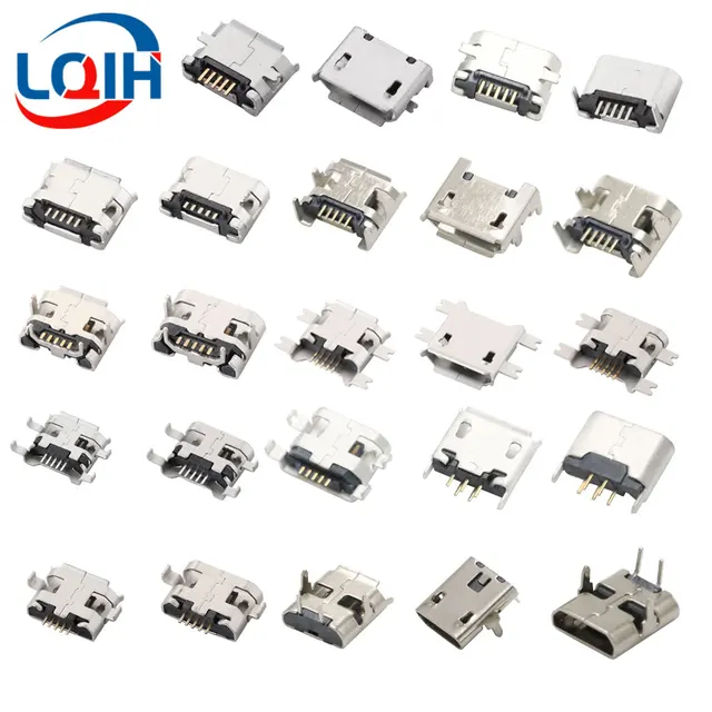10 SZTUK złącze Micro USB 2 5Pin Jack żeńskie DIP SMD do telefonów, tabletów, głośników itp. Port ładowania Gniazdo zasilania v8 Wtyczka danych