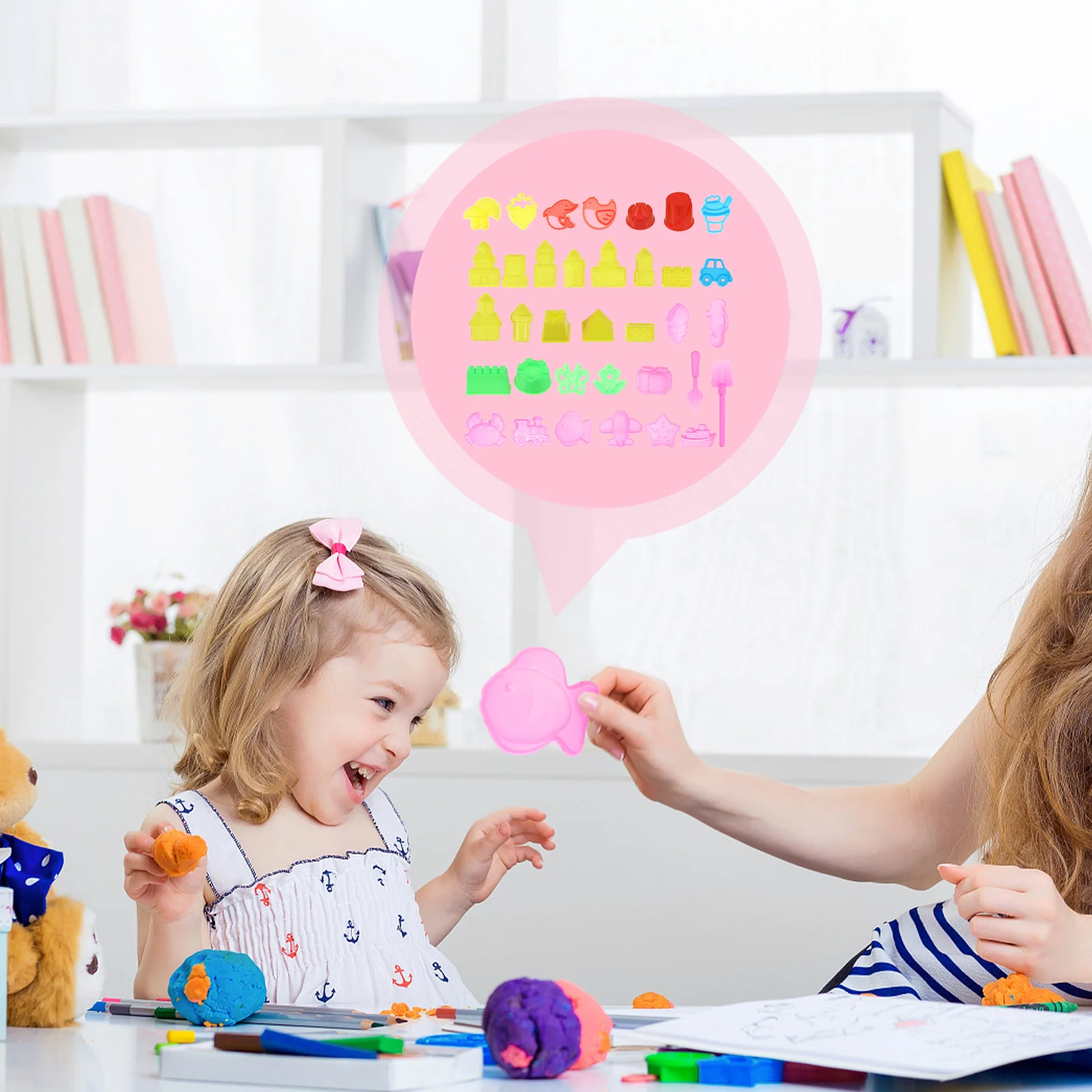 35Pcs Sand Mold Set Cartoon Colorful Plasticine Clay Kids Educational DIY Making Set Creative Handcrafts for Children