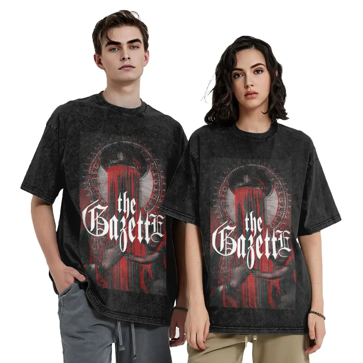 A coleção gazette hip hop camisetas de manga curta lavadas topos camisetas streetwear t camisa harajuku para homens