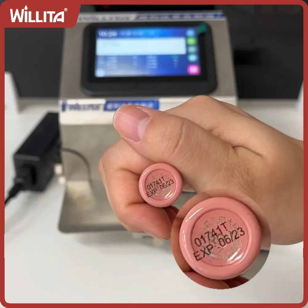 Настольный статический струйный принтер Willita 12,7/25,4 мм, настольный струйный принтер, QR-бар, код партии, дата, номер, логотип, дата, принтер