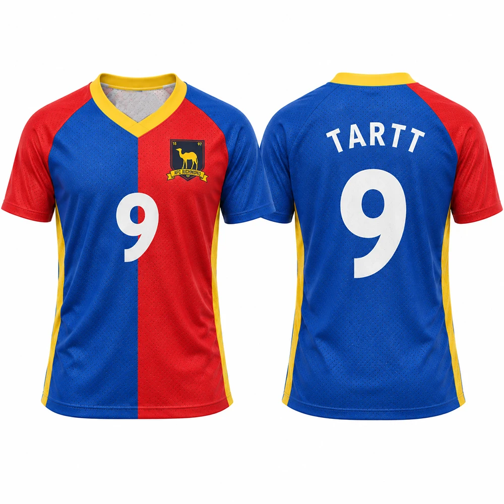 Ted Lasso AFC Richmond  Tartt Football Jersey Mesh Breathable Short Sleeve Soccer Shirt  Cosplay Sports Training Uniform