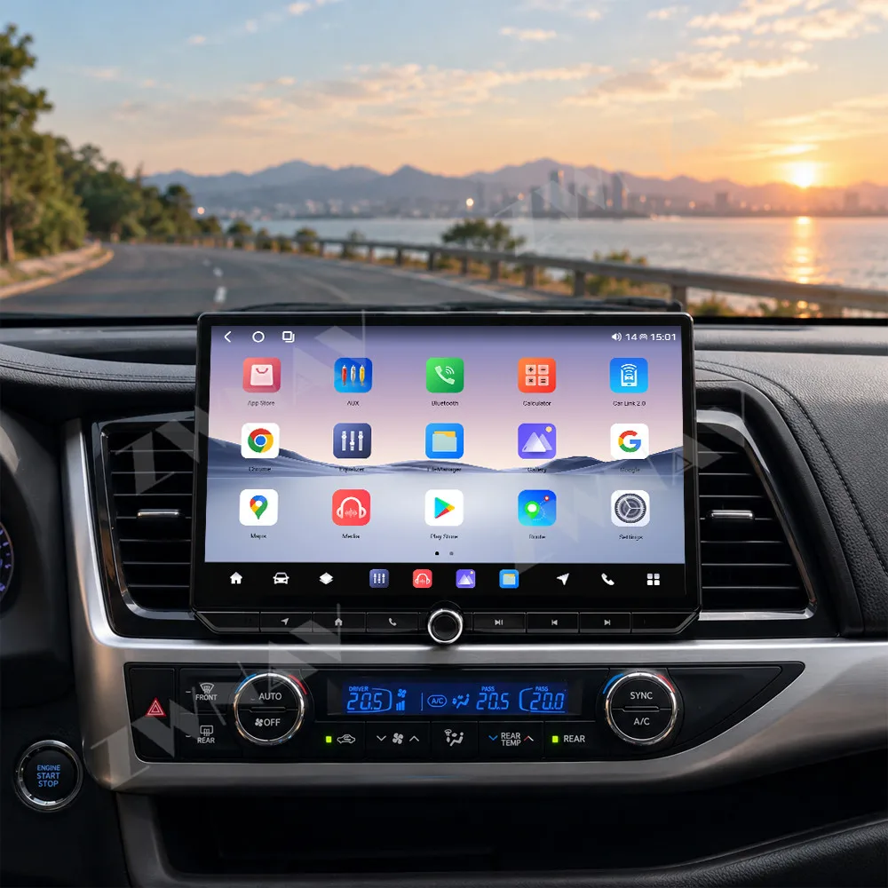 13.0 Inch Android15 Car Radio For Toyota Highlander XU50 2014-2021 Multimedia Player Wireless CarPlay Android Auto Stereo Unit