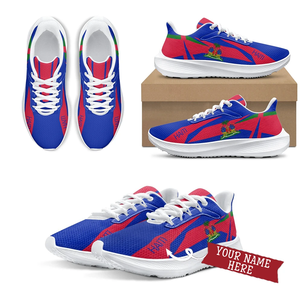 

INSTANTARTS Haiti Flag Running Snekaers Unisex Casual Mesh Shoes Womens Mens Cushion Shoes Comfort Sport Mesh Shoes Customized