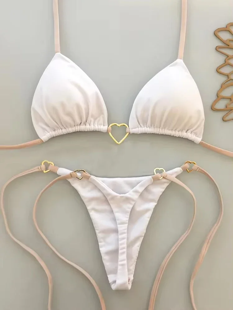 Conjunto sexy de biquíni de cintura baixa para mulheres, maiô feminino, roupa de banho vermelha sólida, roupas de praia, novo, 2022